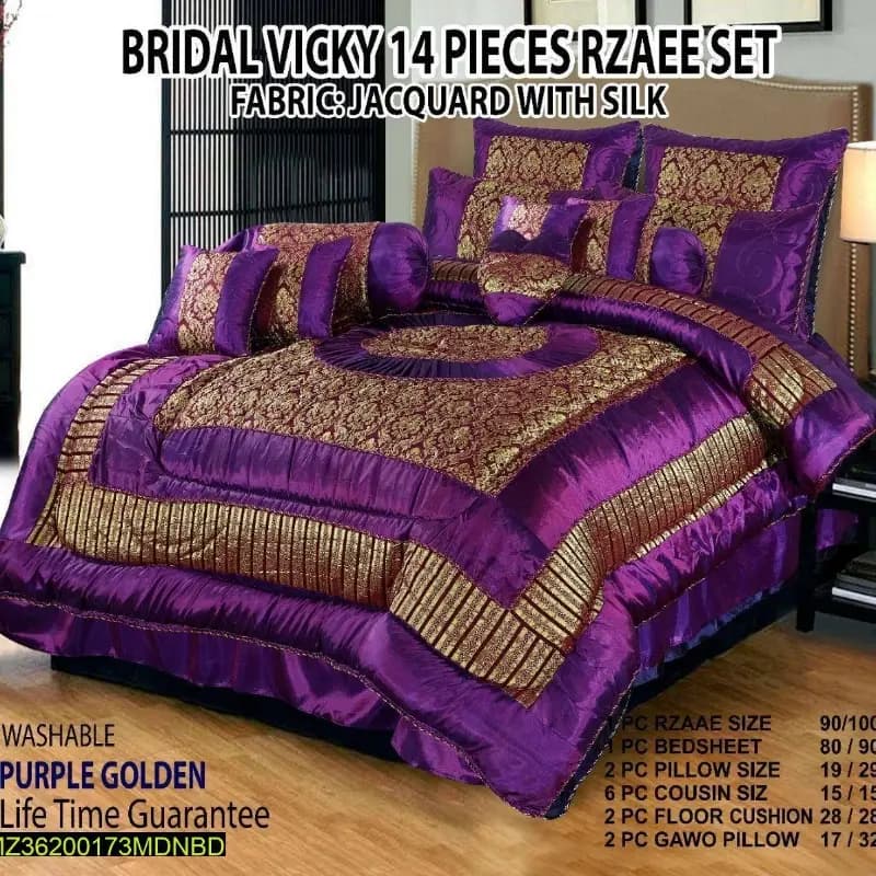 14 pcs double bed Bridal Set