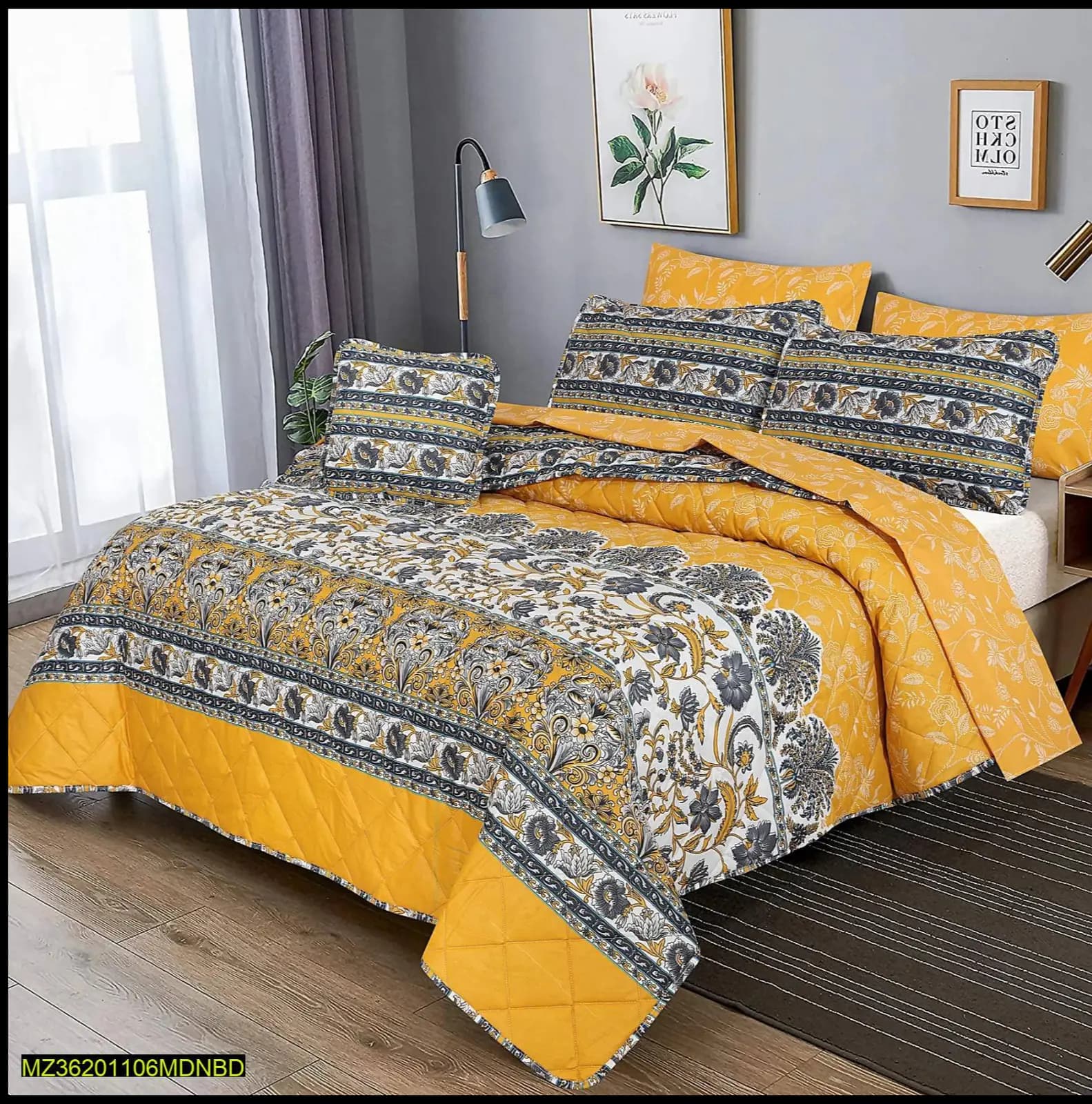 7 PCS COTTON Double Bed comforter Set